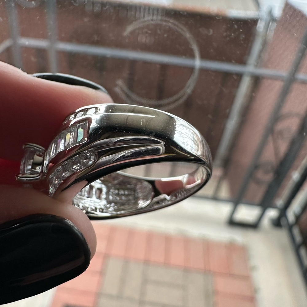 Diamonique 100 - Facet 3.50 cttw Ring, Platinum Clad over Sterling Silver - Picture 10 of 16